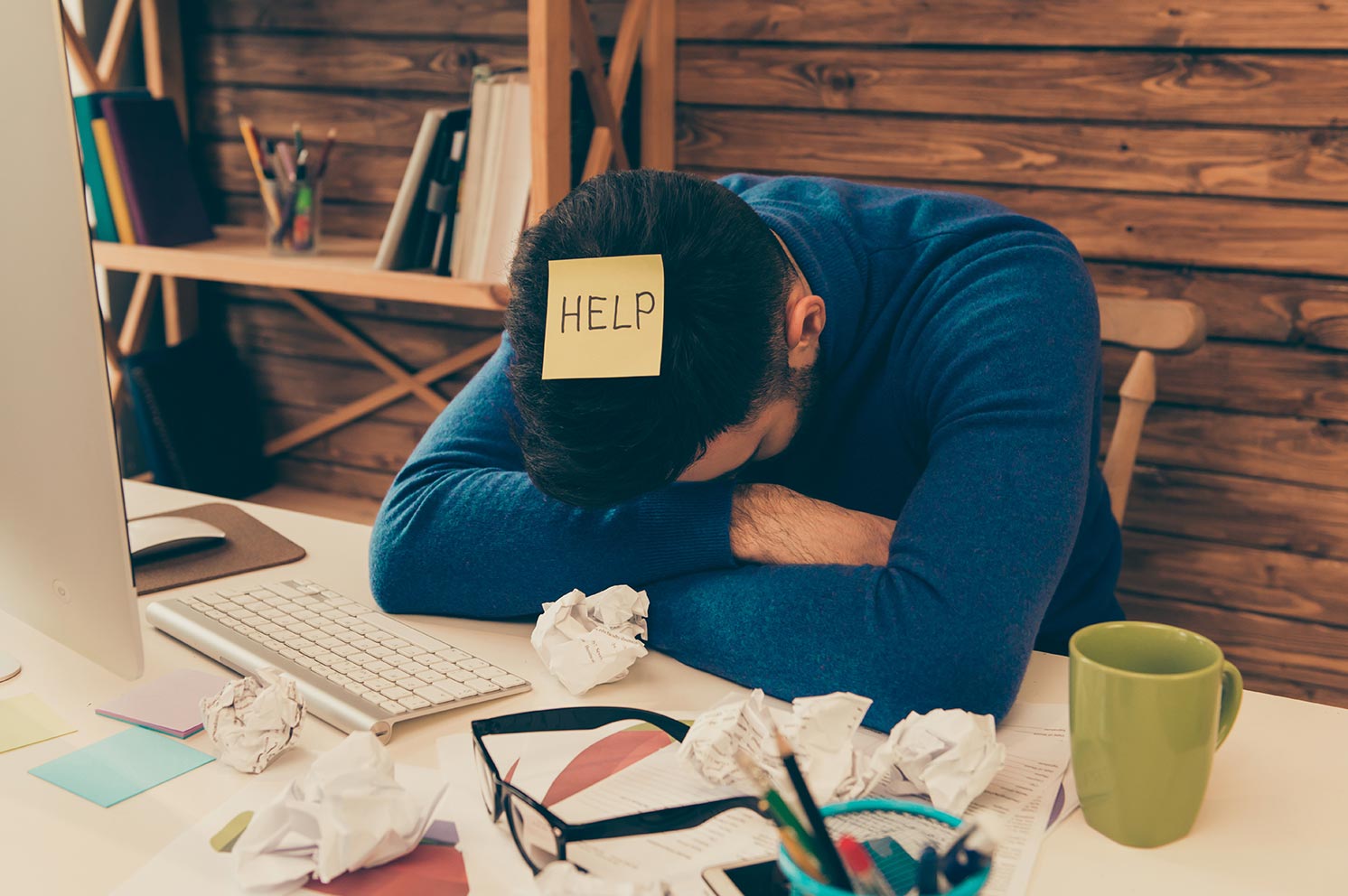 G&V | Venture Brands Agency | A man with his head in his arms