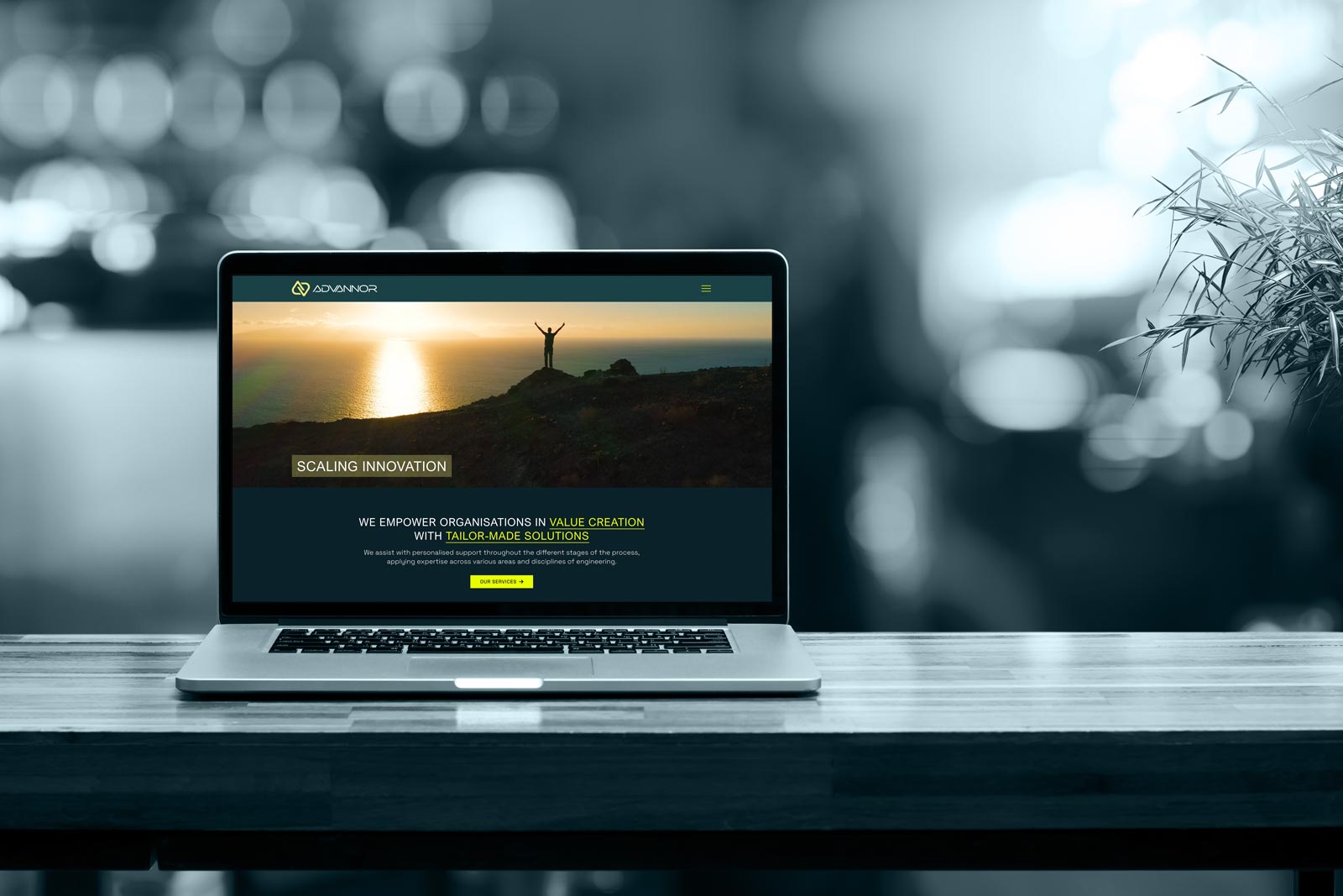 G&V Venture Brands Agency | Advannor website on a laptop