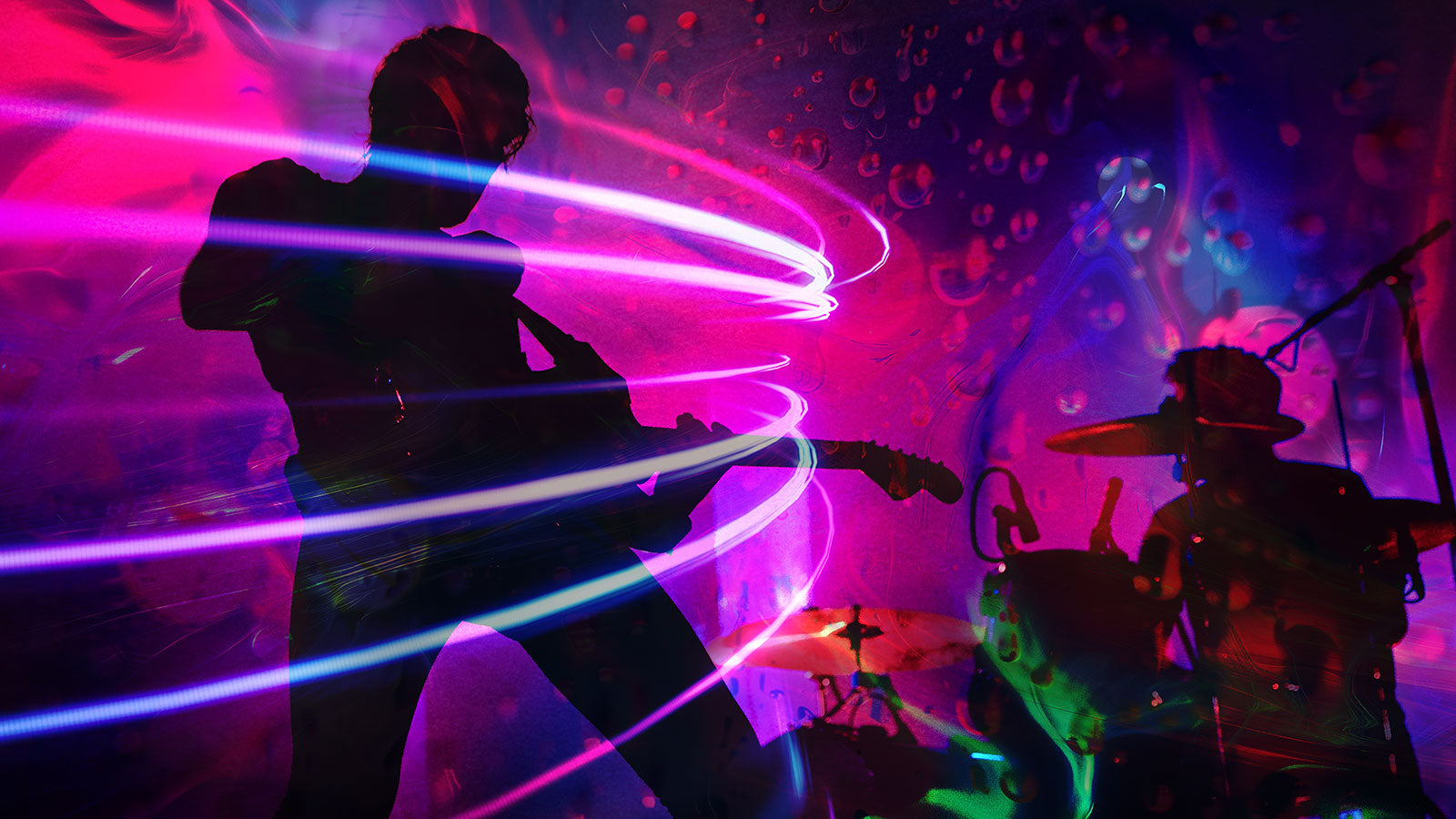 G&V Venture Brands Agency | Neon montage of a band on stage