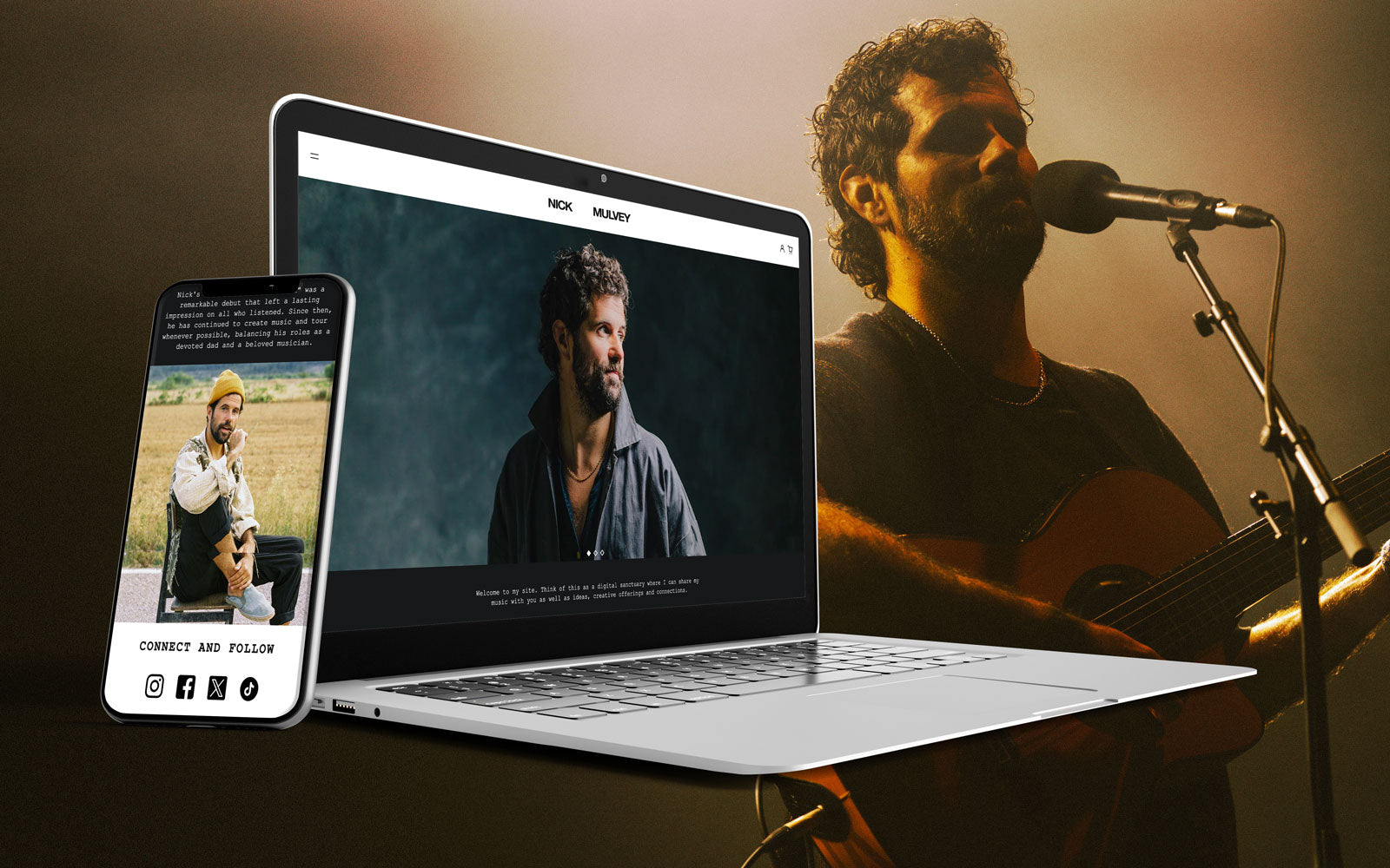 G&V Venture Brands Agency | Nick Mulvey Official website on a laptop and mobile phone
