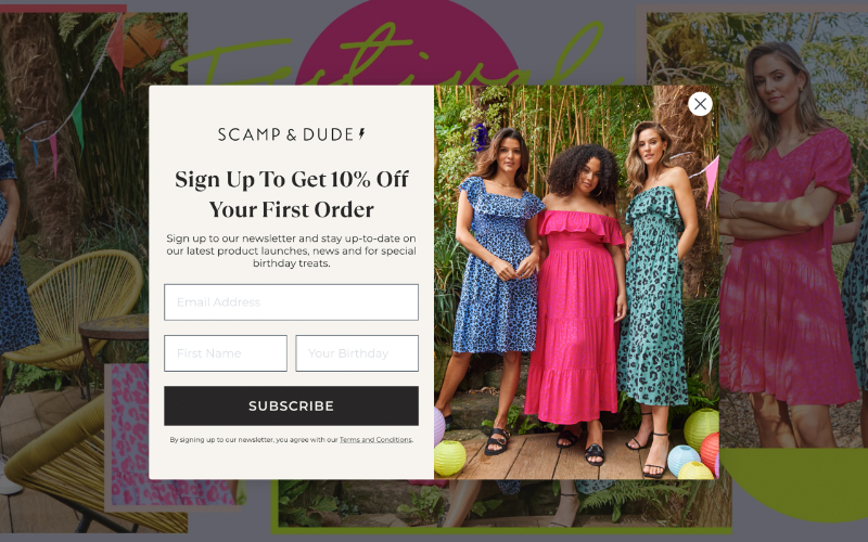 Scamp & Dude Email Marketing Popup