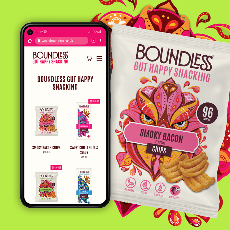 Shopify website build for Boundless Gut Happy Snacking